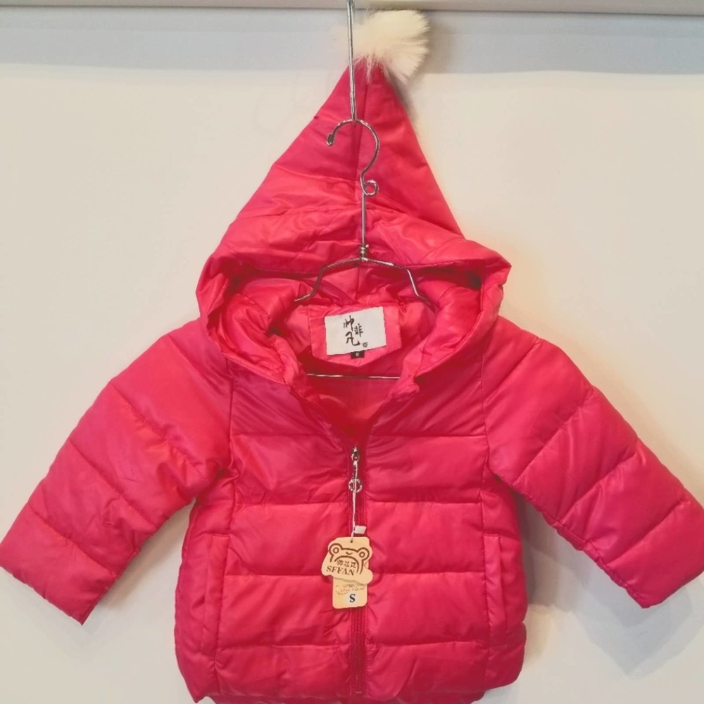 Infant Girl's New Pink Down Winter Jacket Warm Outerwear Hooded Coat Size S/ 2T